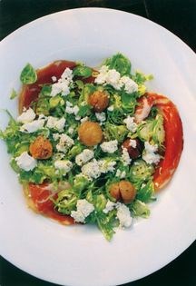 Raw Brussels sprouts with ricotta