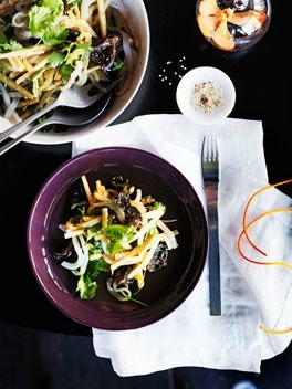 Raw calamari salad