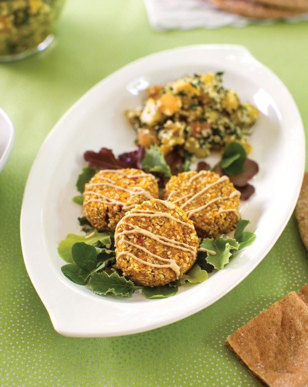 Raw carrot falafel