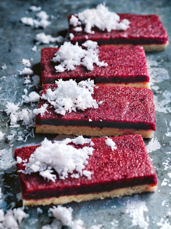 Raw cherry coconut slice