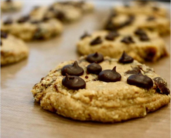 Raw chocolate chip cookies