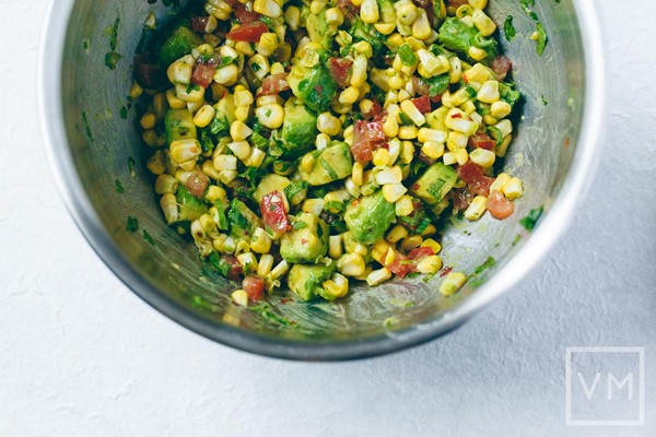 Raw corn salsa