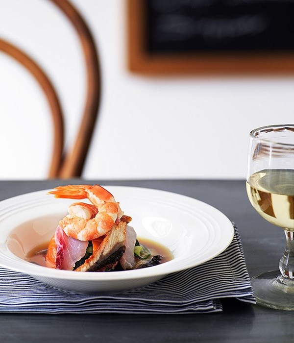 Raw fish, pickled cucumber and wakame salad [Steve Hodges]