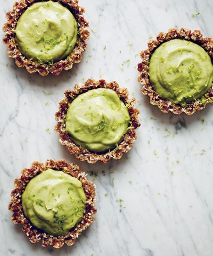 Raw Key lime coconut tarts