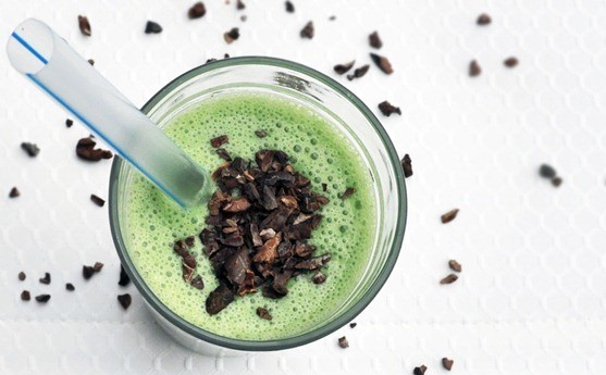 Raw mint chocolate chip shake