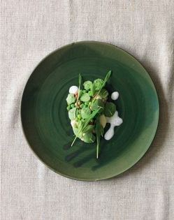 Raw peas, Jersey milk cheese and toasted oats