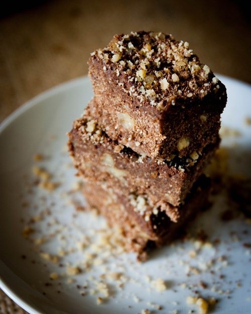Raw vegan gluten-free double chocolate brownies
