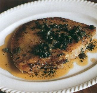 Ray with black butter & capers