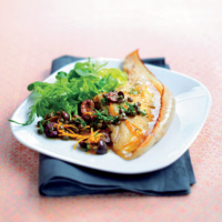 Ray with black orange herb butter