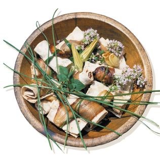 Rayy eggplant & sun-dried yogurt in lavash rolls