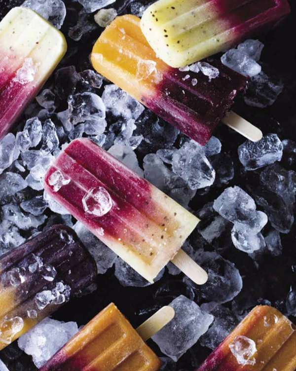 Real fruit ice pops: strawberry kiwi