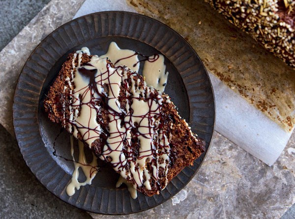 Really soft date loaf with cardamom, fennel and nigella seeds