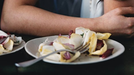 Red and white endive salad