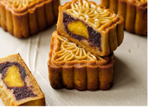 Red bean and salted egg yolk mooncakes