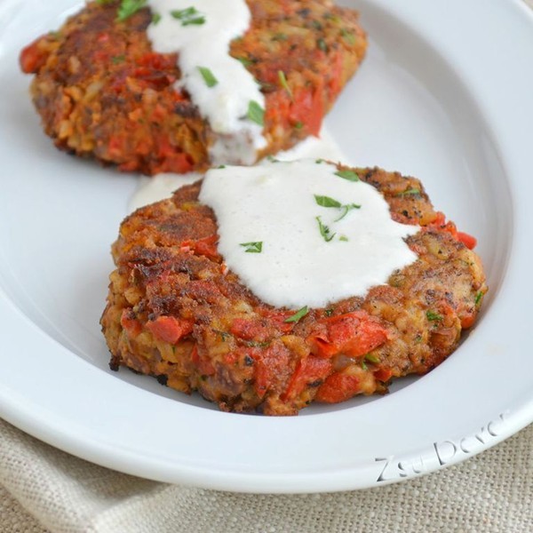 Red bean cakes with creamy coconut sauce
