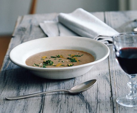 Red-bean soup with gremolata