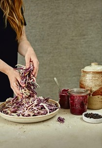 Red cabbage and juniper sauerkraut