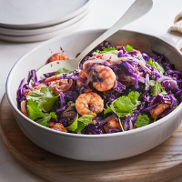 Red cabbage, prawn & coconut stir-fry