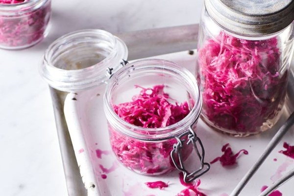 Red cabbage sauerkraut