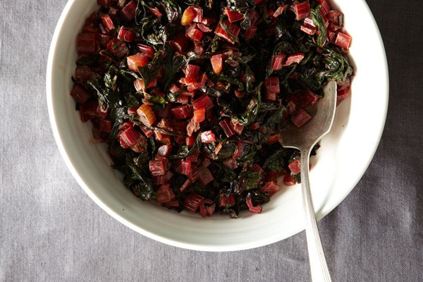 Red chard with festive spices
