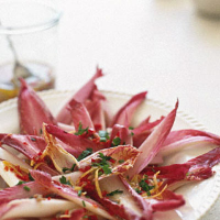 Red chicory with anchovy and lemon dressing 