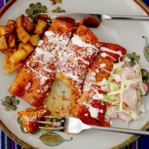 Red chile enchiladas 