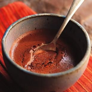 Red chile-spiked chocolate mousse