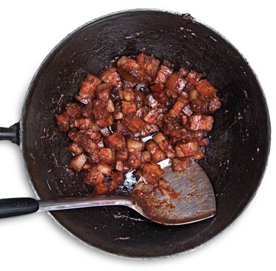 Red-cooked pork belly (Hong shao rou)