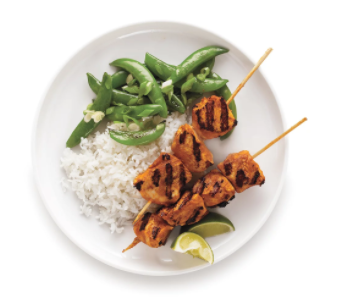 Red curry chicken skewers