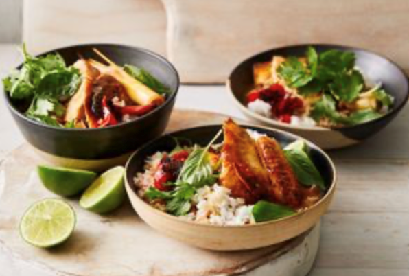 Red curry, coconut and lemongrass-braised chicken