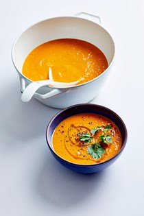 Red curry-lime sweet potato soup