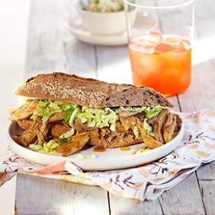 Red curry pulled-pork sandwiches