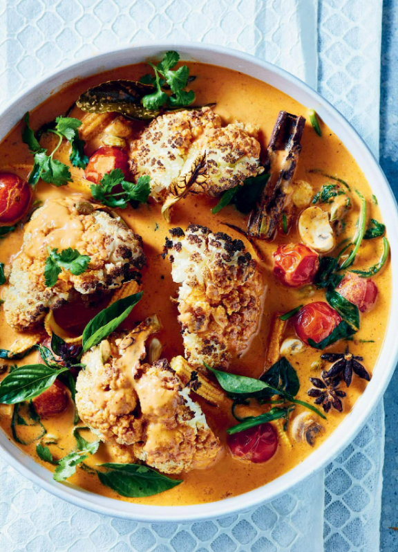 Red curry roast cauliflower