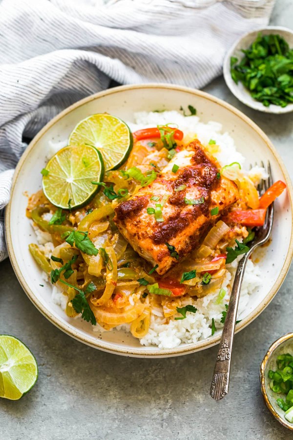 Red curry salmon