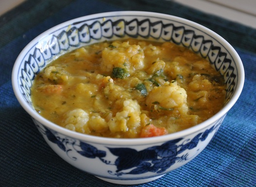 Red lentil and cauliflower soup