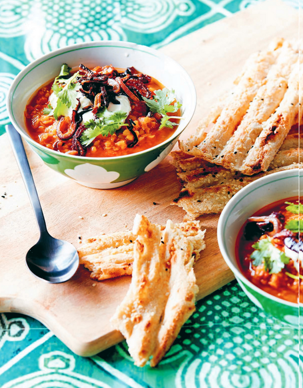 Red lentil and sun-dried tomato soup