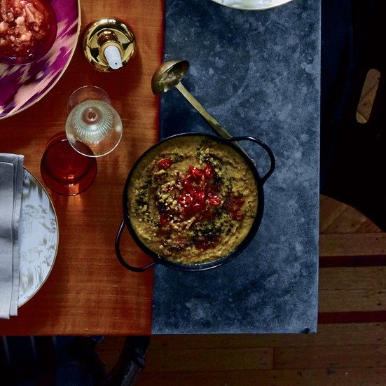 Red lentil dal with mustard seeds