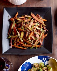 Red-miso-glazed carrots