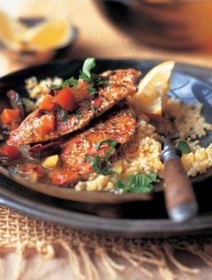 Red mullet with chermoula and preserved lemons