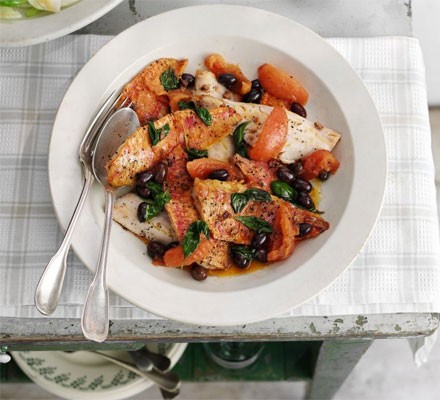 Red mullet with olives