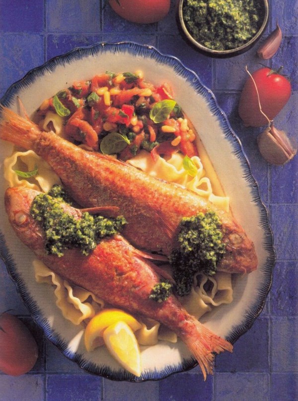 Red mullet with pesto (Pink Floyd) (Triglie con pesto)