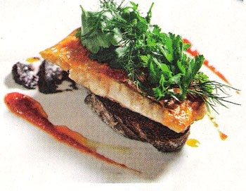 Red mullet with sardine on toast and tapenade