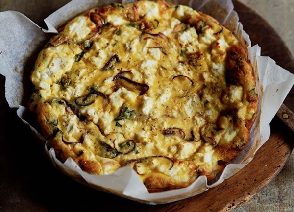 Red onion and ricotta frittata