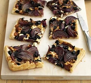Red onion feta & olive tart