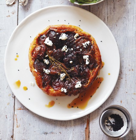 Red onion tarte Tatin with goats' cheese