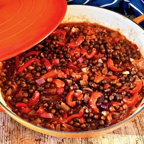 Red pepper & carlin pea stew