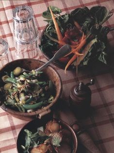 Red pepper, baby carrots and courgettes cooked in olive oil