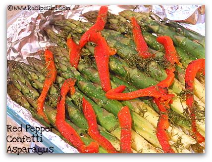 Red pepper confetti asparagus