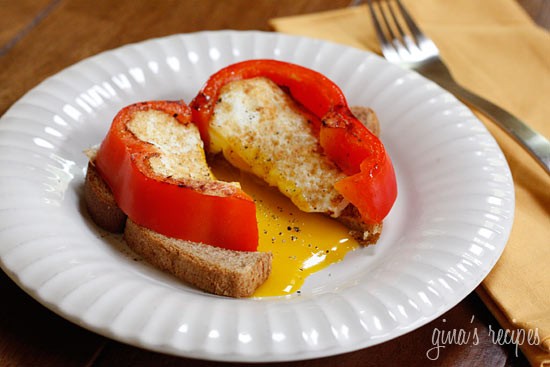 Red pepper egg-in-a-hole