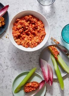 Red pepper walnut spread (Mohammara)
